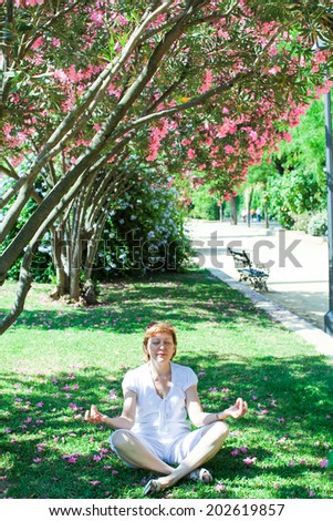 Mature Woman in Yoga Prayer Pose