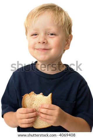 The Attitude Stock-photo-little-boy-showing-satisfaction-while-eating-a-peanut-butter-sandwich-4069408