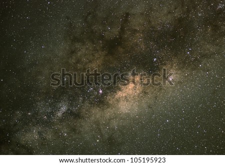 The centre of the Milky Way. Our galaxy. Long exposure photograph from an astronomical observatory site.