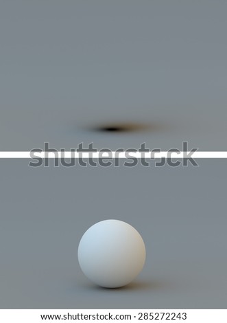 Drop shadow on an empty grey background. The bottom panel shows the object that cast the shadow for reference.