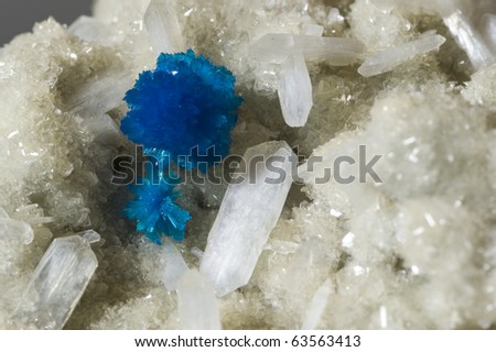 Closeup of a blue  crystal cluster