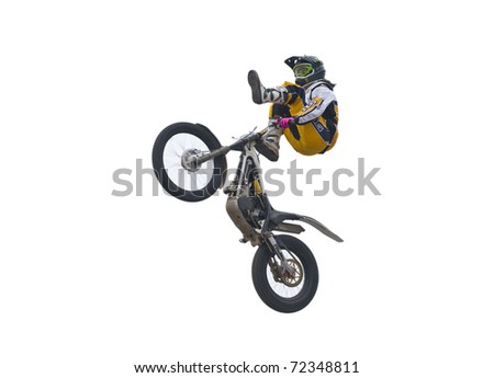 VERONA, ITALY - JANUARY 21: Unidentified freestyle motorbike rider on January 21, 2011 in Verona, Italy. Part of the annual Motor Bike Expo, an event that attracts enthusiasts from all over Europe.
