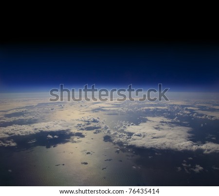 High altitude view of the Earth in space