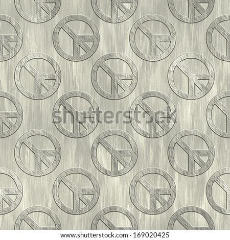Peace sign. Metal pattern. Seamless texture.