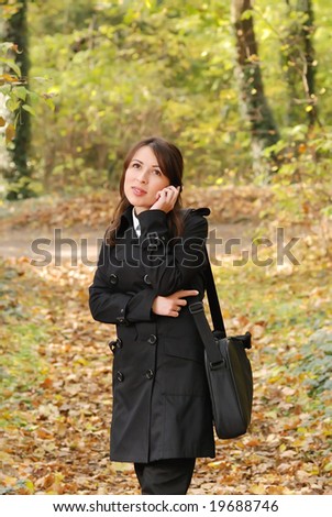 Young female student in the nature