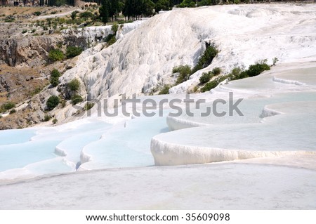 Calcium Carbonate water pools in the Turkey