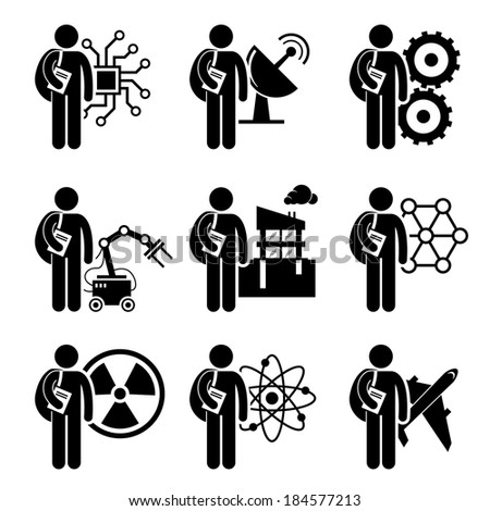 Student Degree in Engineering Stick Figure Pictogram Icon Student Degree in Engineering Stick Figure Pictogram Icon
