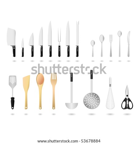 Kitchen Utensil  on Kitchen Utensils Set Vector   53678884   Shutterstock