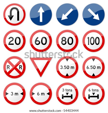 Road Sign Glossy Vector Set 7 of 8 Road Sign Glossy Vector Set 7 of 8
