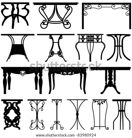 Home Furniture Design on Table Desk Home Office Furniture Design Stock Vector 83980924