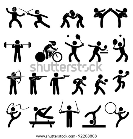 Indoor Sport Game Athletic Set Icon Symbol Sign Pictogram