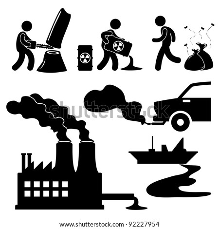 Building Vector Free on Global Warming Illegal Pollution Destroying Green Environment Concept