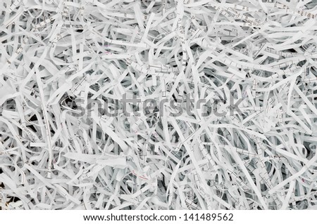 Paper strips from a shredder