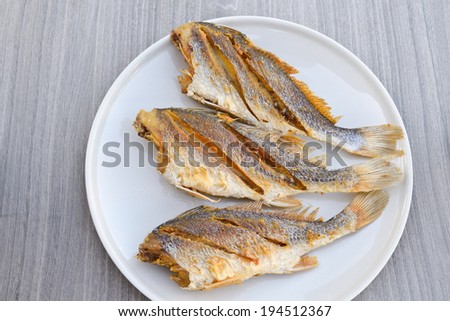 Fish fries in white plate