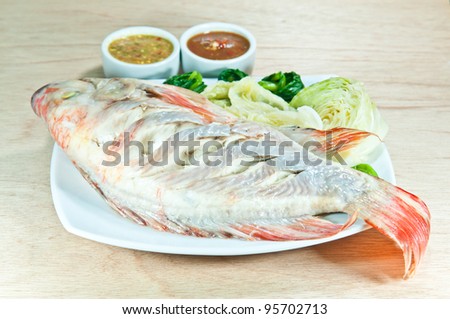 steamed fish thai style close up