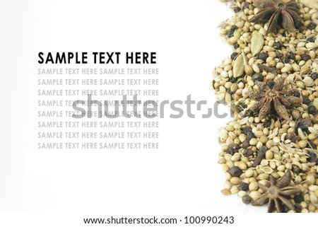 Fresh herbs and spices With sample text