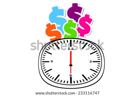 Saving Money and Time is Money on isolated background