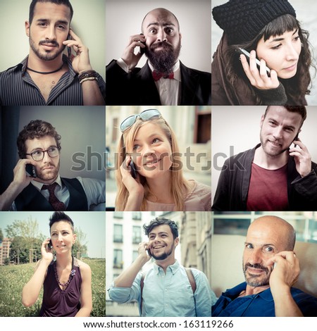 Collage Of People Calling On The Phone