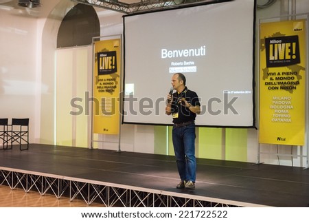 MILAN, ITALY - SEPTEMBER 27: Nikon Live in Milan, Italy on September, 27 2014. Nikon Live is the first Nikon event in Italy where thousand people meet great photographers and known new Nikon products