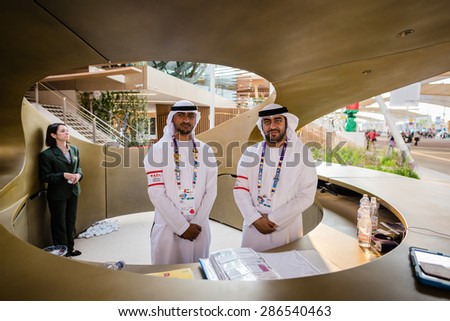 MILAN, ITALY - MAY 27:United Arab Emirates pavilion at Expo, universal exposition on the theme of food on MAY 27, 2015 in Milan