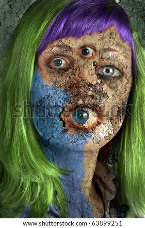 stock photo monster girl halloween graphics processing and Carnival