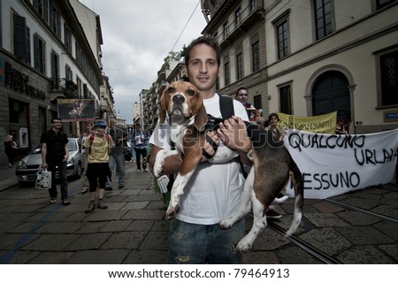 MILAN - JUNE 18: demonstration in support of animal rights and against meat eating, June 18, 2011 in Milan, Italy.