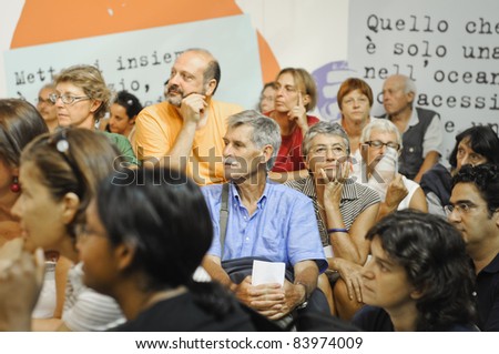 MILAN, ITALY - SEPTEMBER 03: Feast of the  Italian Democratic Party held in Milan September 3, 2011. Present at the party the mayor of Milan Giuliano Pisapia who spoke of the problems of the city