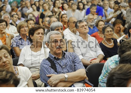 MILAN, ITALY - SEPTEMBER 03: Feast of the  Italian Democratic Party held in Milan September 3, 2011. Present at the party the mayor of Milan Giuliano Pisapia who spoke of the problems of the city