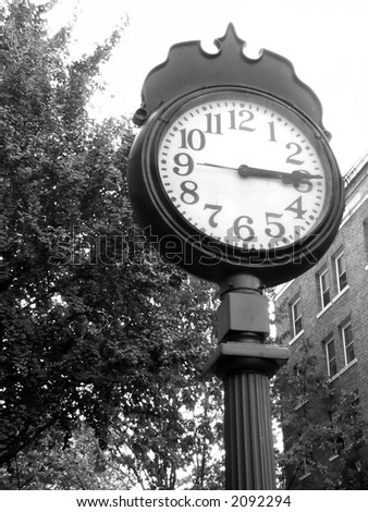 Street Clock black & white