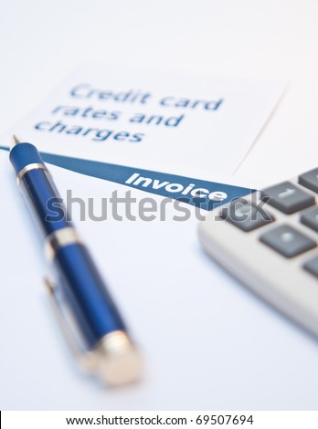 Debt situation with credit rates, invoice and calculator