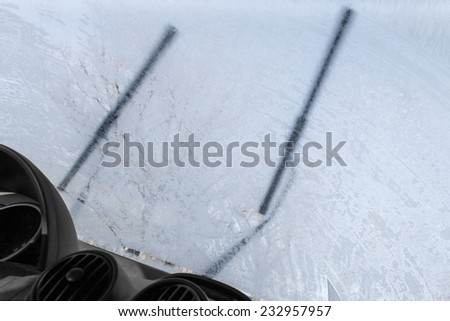 The windshield frozen car kind from within