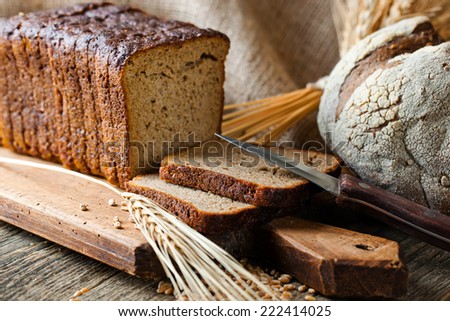 Wheat grain in the composition with cooking items