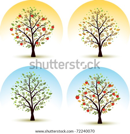 Apple tree/Seasons - spring, summer, autumn