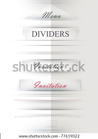 Paper Cut Dividers and paper pockets.Transparent fit any background Paper Cut Dividers and paper pockets.Transparent fit any background