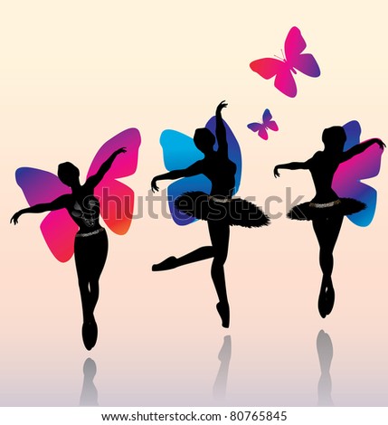 wings in : 80765845 Shutterstock Wings With butterfly  Butterfly to make Ballerinas Stock how Vector illustrator