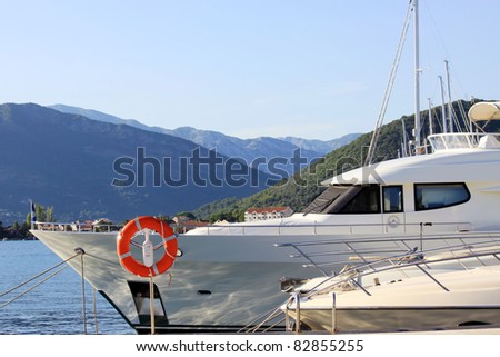 White Luxury Yacht in Marine