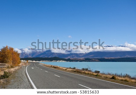 Open Road next to Lake Pukaki, New Zealand