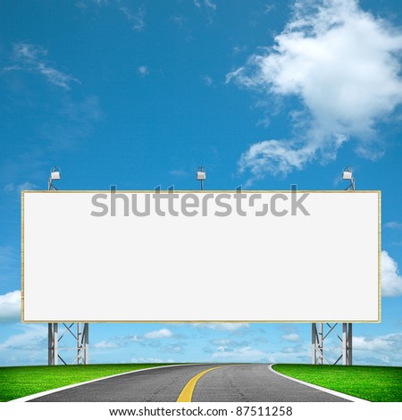 Highway and blank billboard