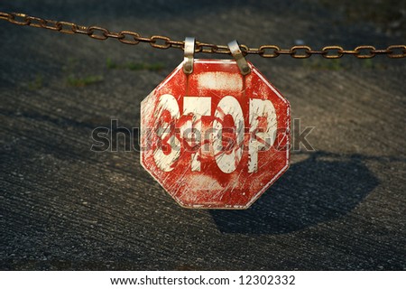 Stop Sign on Chain