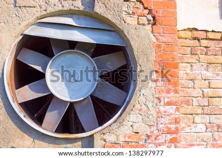 Big fan of the old factory building, Fan, photography