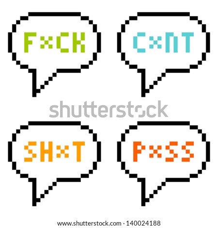 swear letter pixel words bit speech vector isolated bubbles shutterstock lightbox
