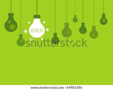 Light Bulbs on Green Background