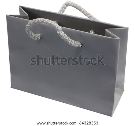A Grey Gift Bag Or Shopping Bag, Isolated On White With Clipping ...