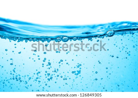 many bubbles in water close up