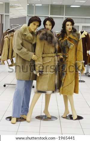 Mannequin in magazine on sale of the winter clothing...