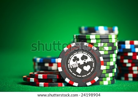 gambling chips with copy space...