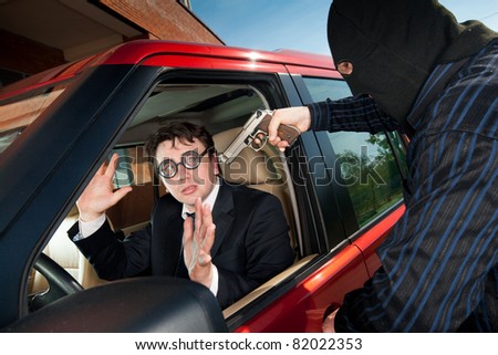 Robbery of the businessman in its car