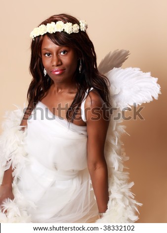 black woman with angel wings