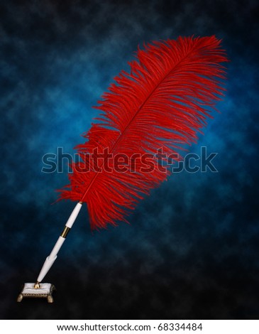 nice red feather pen