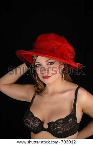 sexy woman with red hat